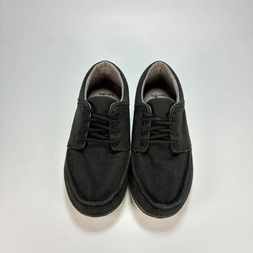 Sanuk TKO Black Canvas Casual Low Top Moc Toe Comfort Shoes 1089815 Mens Size 11